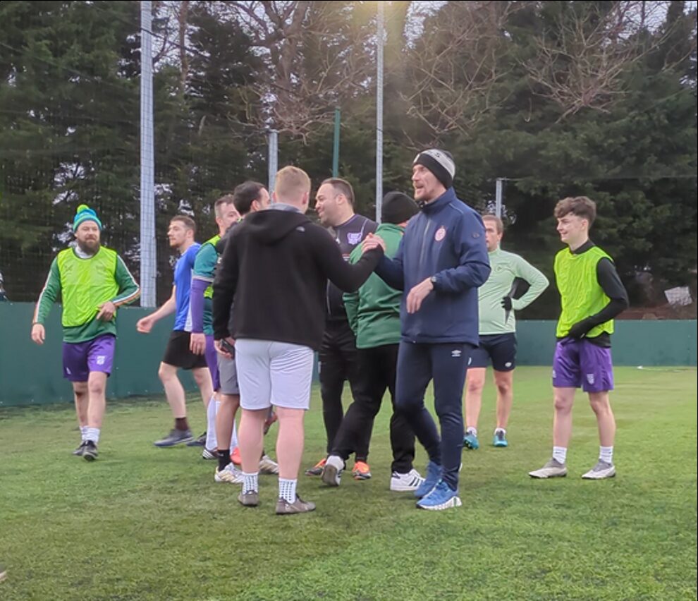 Players at a five-a-side football tournament
