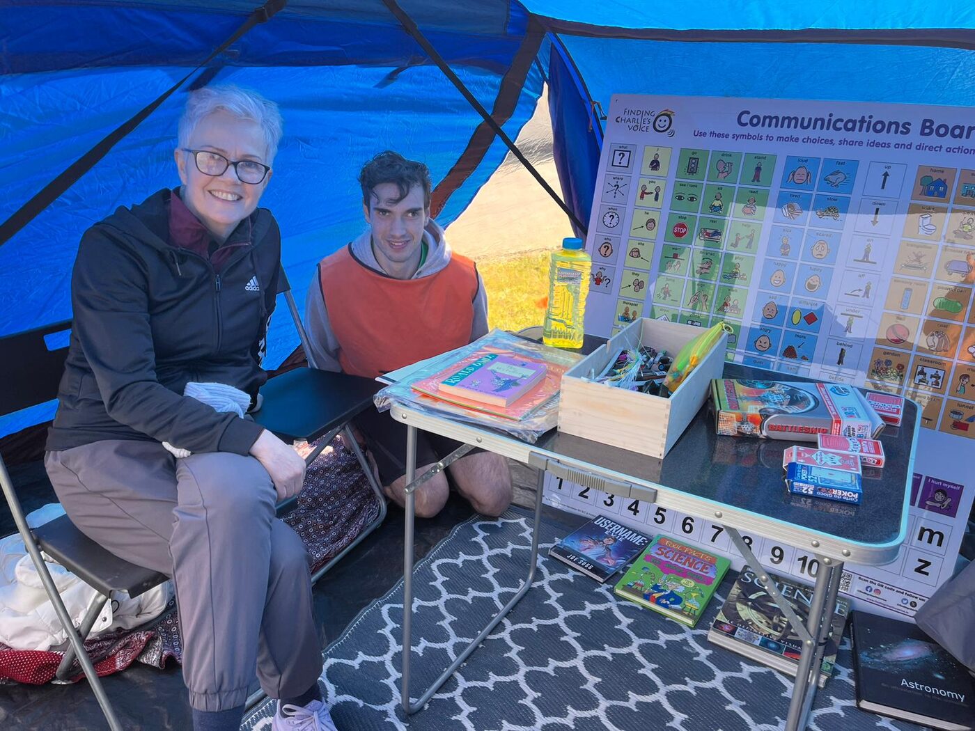 A wellbeing information stand at the TY Festival